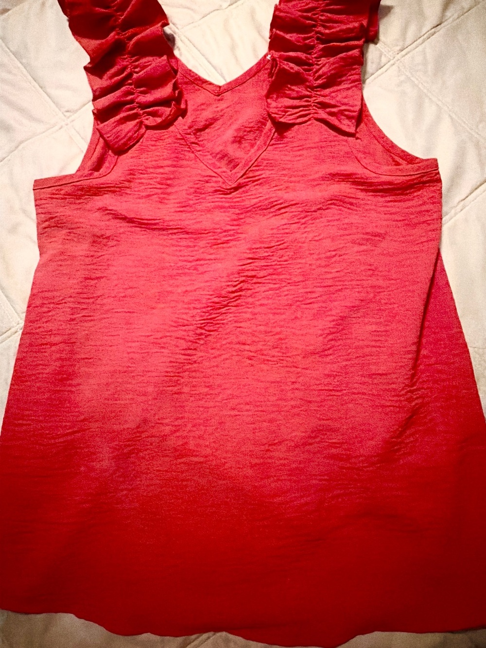 entro Bright Red Ruffle Strap Tank